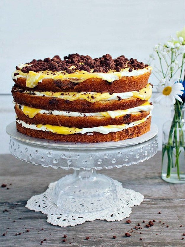 Chocolate Chip and Passion Fruit Naked Cake