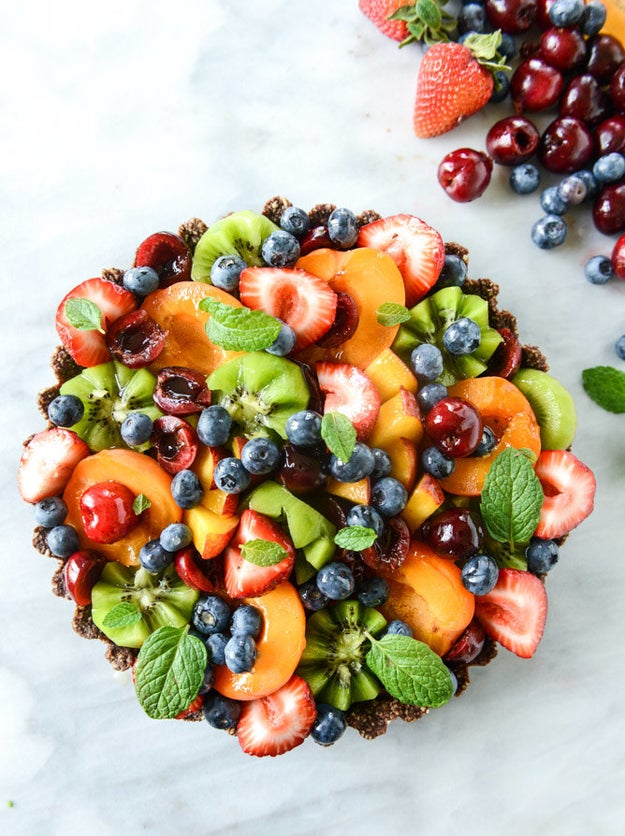 No-Bake Chocolate and Summer Fruit Tart