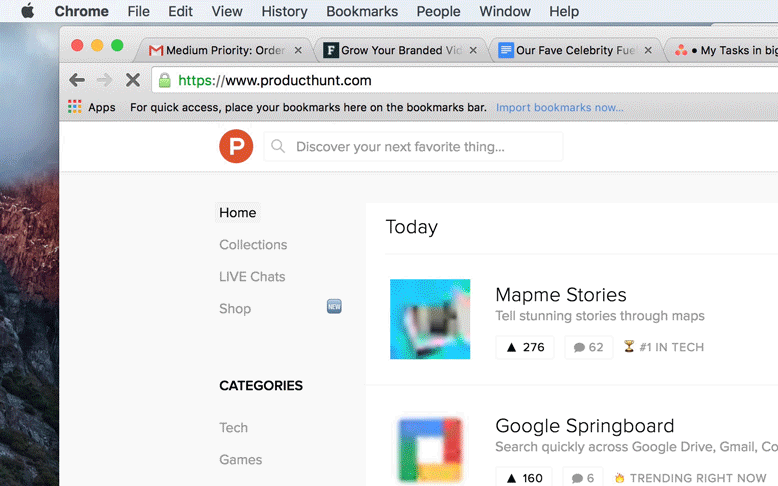 Want to find the most upvoted products? Hit * into the search bar.