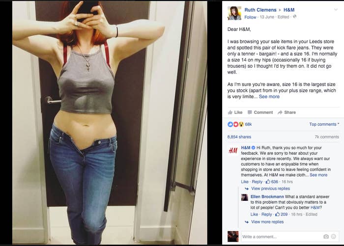 H&M lambasted for 'crazy' difference between their size 16 jeans same-sized  pair from Primark, The Independent