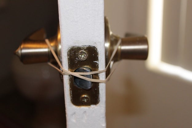 Keep your door from slamming shut with this little trick: