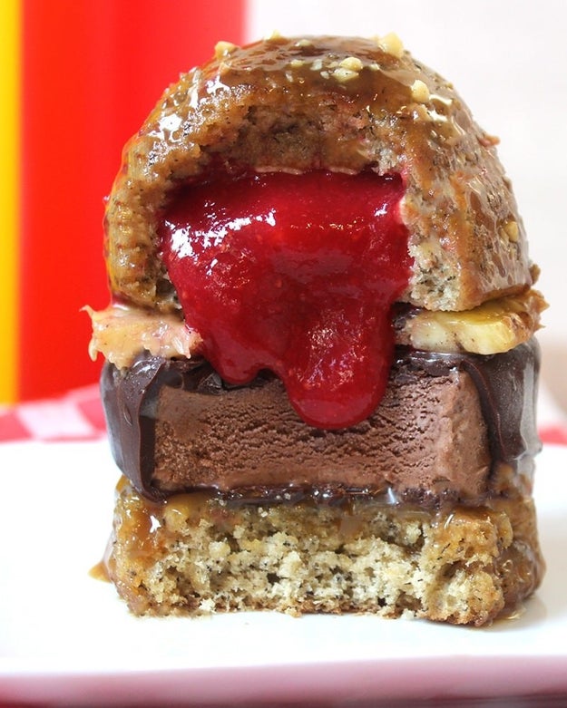 Banana Split Ice Cream Burger