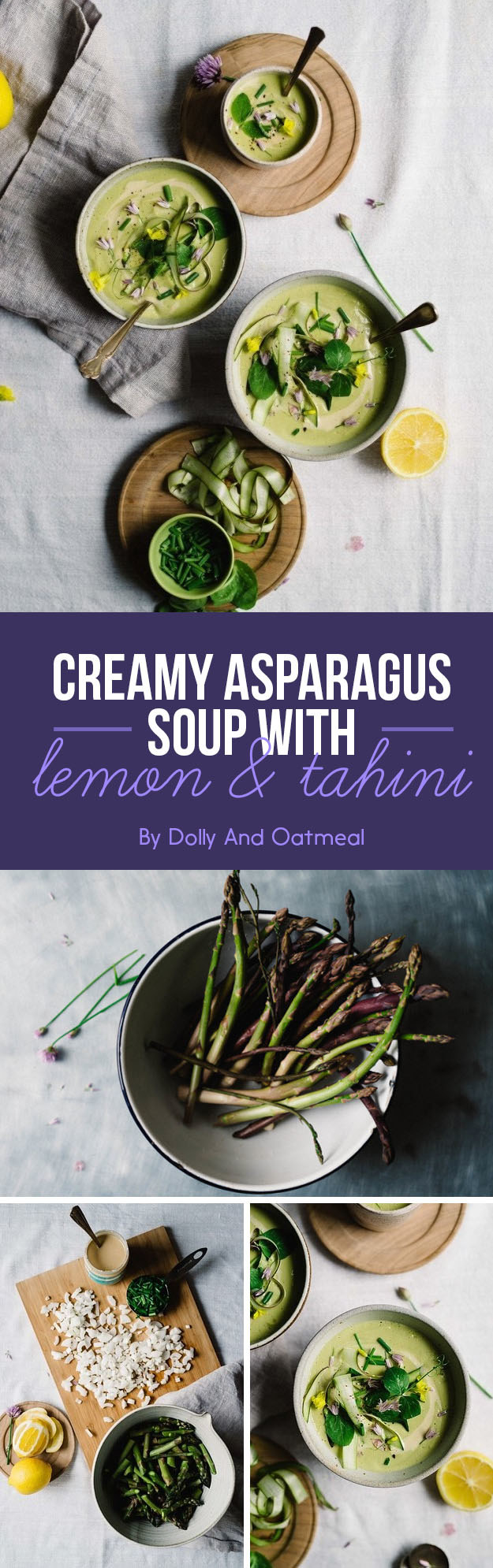 Creamy Asparagus Soup with Lemon and Tahini