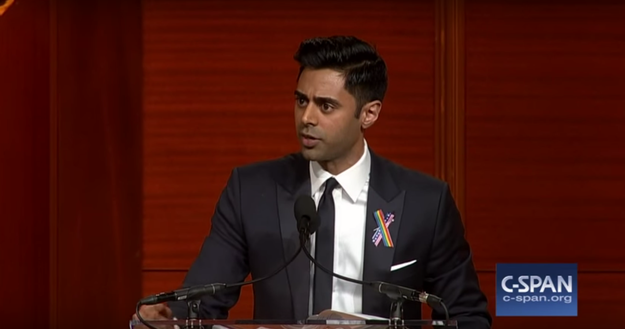 The most powerful moment in Minhaj's speech came when he addressed members of Congress about the Orlando attack and delivered a scathing rant about the influence the NRA and pro-gun lobbies had on them.