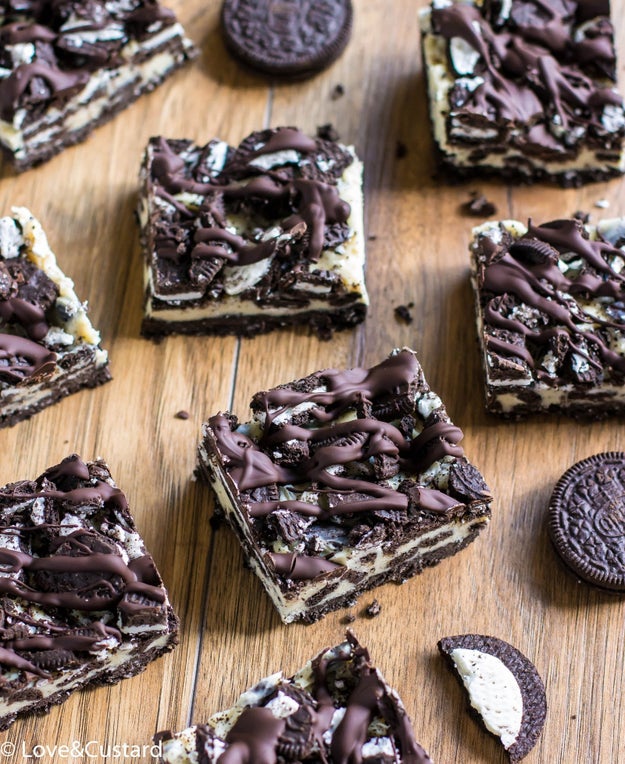 No-Bake Oreo Cookies and Cream Bars