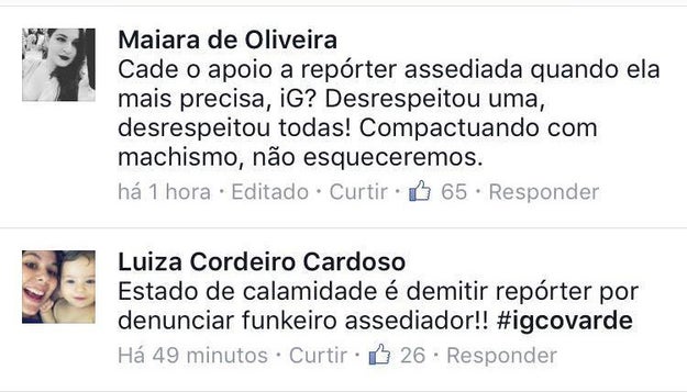 Desde então, tudo que a página do iG no Facebook publica recebe comentários cobrando uma explicação.
