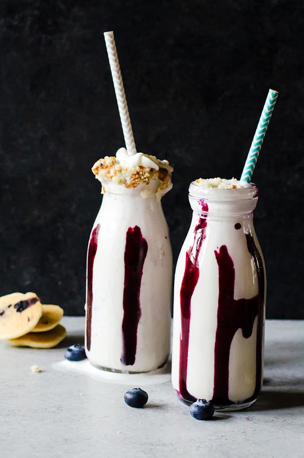 Boozy Blueberry Pancake Milkshake