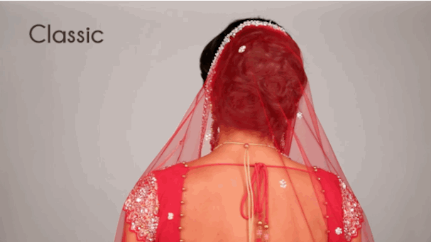 Working with vibrant jewel tones, gold accents, and a bright tikka, this bridal look helps you take your special day by storm. Silks are embroidered with intricate designs, and makeup usually consists of deep reds and gold tones to bring the outfit together.