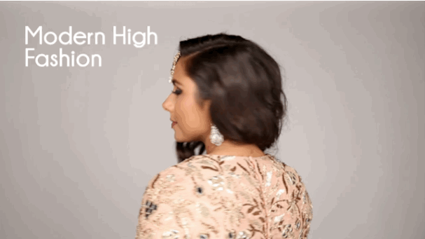 Modern Indian brides now see a minimalistic look as an option. Toning down makeup and exploring neutral colors, the high-fashion Indian bride looks glamorous yet relaxed. Her hair is in loose wave, bringing more attention to her stunning tikka.