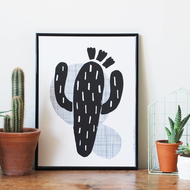 This black and white cactus print: