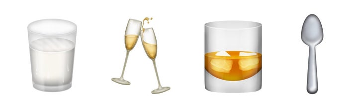A few new drink-related emojis were also added, including milk, clinking champagne glasses, a tumbler, and a spoon.