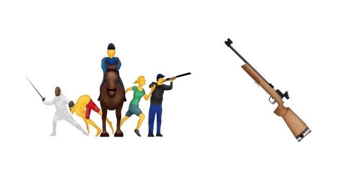 The only emojis that didn't make the cut were the modern pentathlon and the rifle. There is already a pistol emoji.