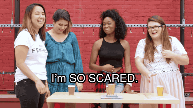 After Ashly's guidance (and a few practice rounds), we were ready to race each other in a ~chug-off~: