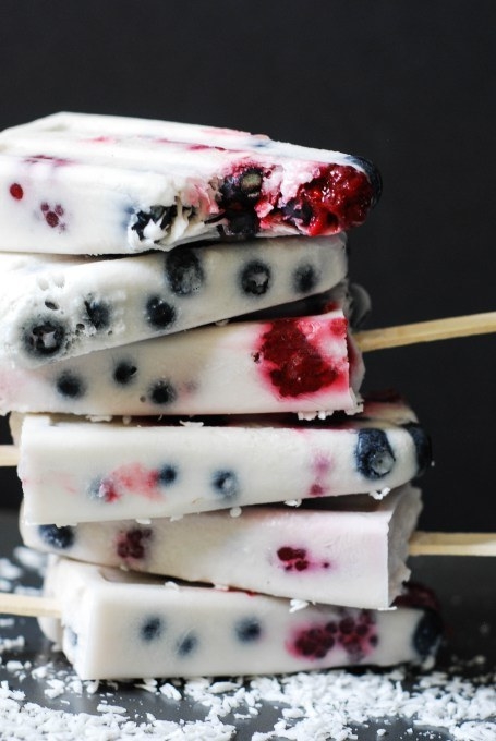 Coconut Berry Popsicles