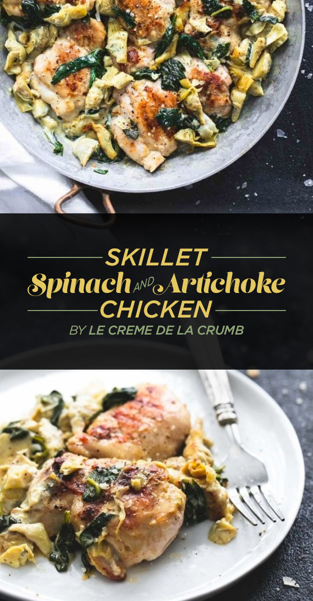 Skillet Spinach and Artichoke Chicken