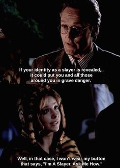 Si vous étiez enfant ou ado à l'époque de La Trilogie du samedi, vous associez peut-être Buffy contre les vampires à une série sympa pour ados. Et c'est le cas! Mais c'est aussi une série extrêmement intelligente, avec des dialogues hilarants (en anglais, en tout cas) qu'on n'était vraiment (vraiment) pas en mesure de comprendre à 10 ou 11 ans. Revoir la série à l'âge adulte permet d'apprécier tout le génie des scénarios... et de se demander comment on a pu laisser toutes ces blagues de cul nous passer au dessus de la tête.