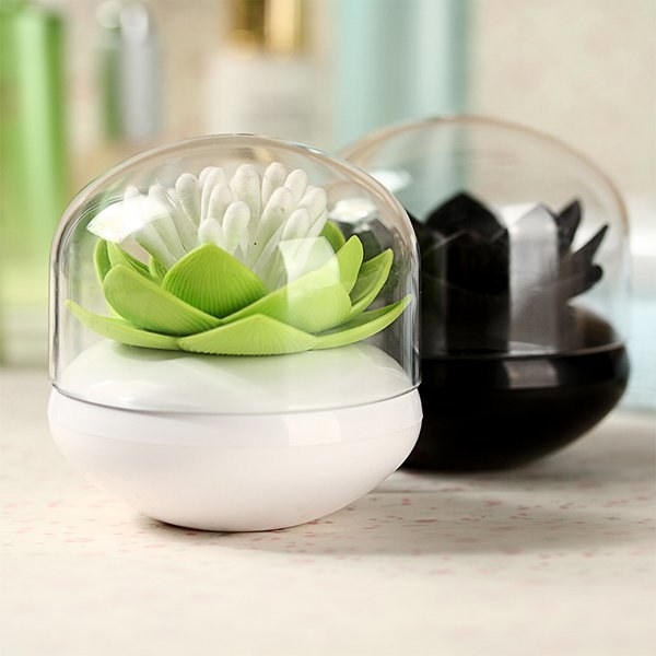 This lotus flower container that holds cotton swabs.