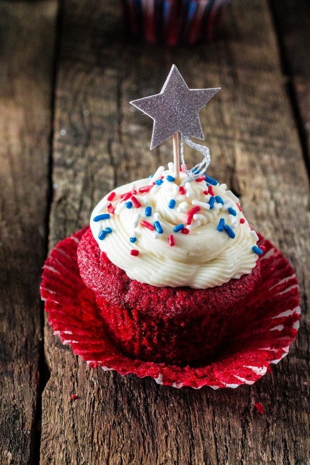 Patriotic Red Velvet Cupcakes