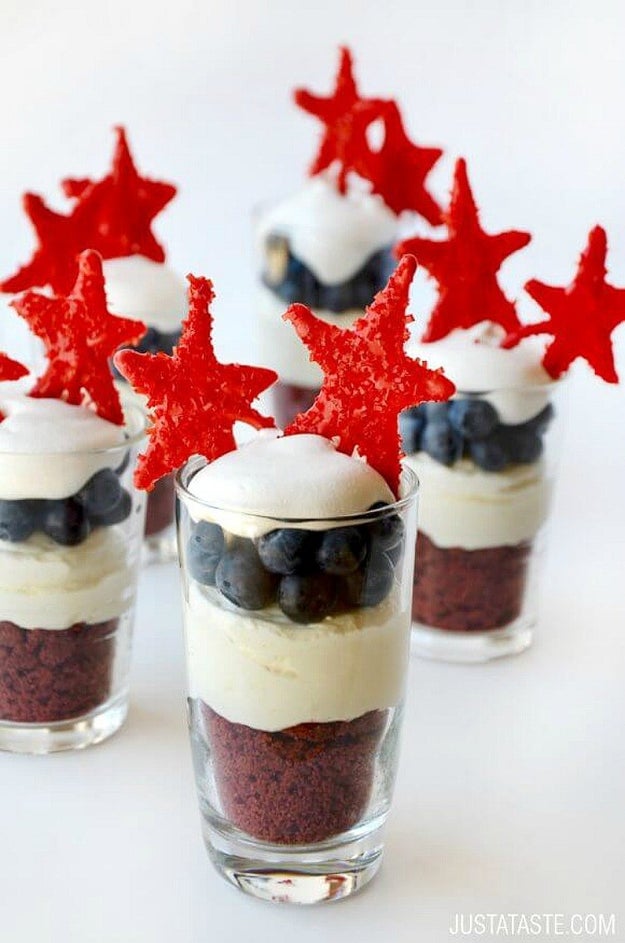 Red, White, and Blue No-Bake Cheesecake Parfaits