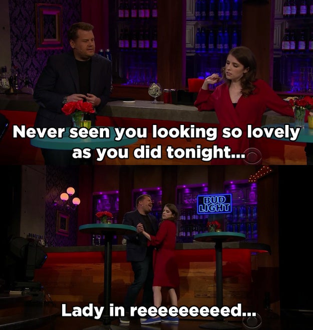 Then she met James at a bar, where they slow-danced to "Lady in Red".