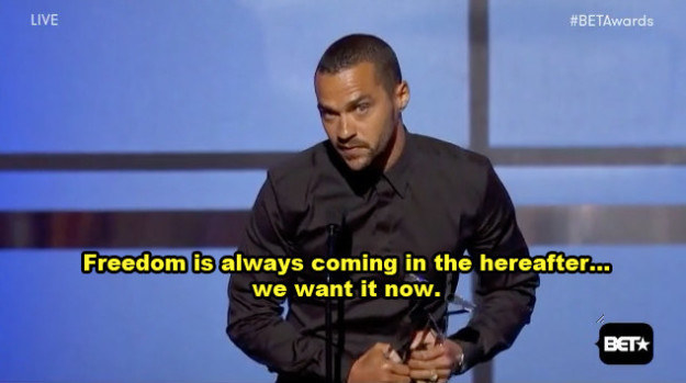 Last night, Jesse Williams delivered an incredibly powerful speech after accepting the Humanitarian Award at the BET Awards.