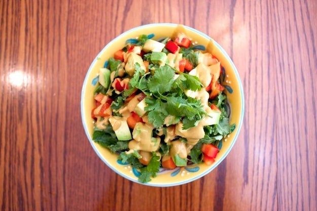 Kale and Quinoa Salad Bowl with Curry-Coconut Dressing