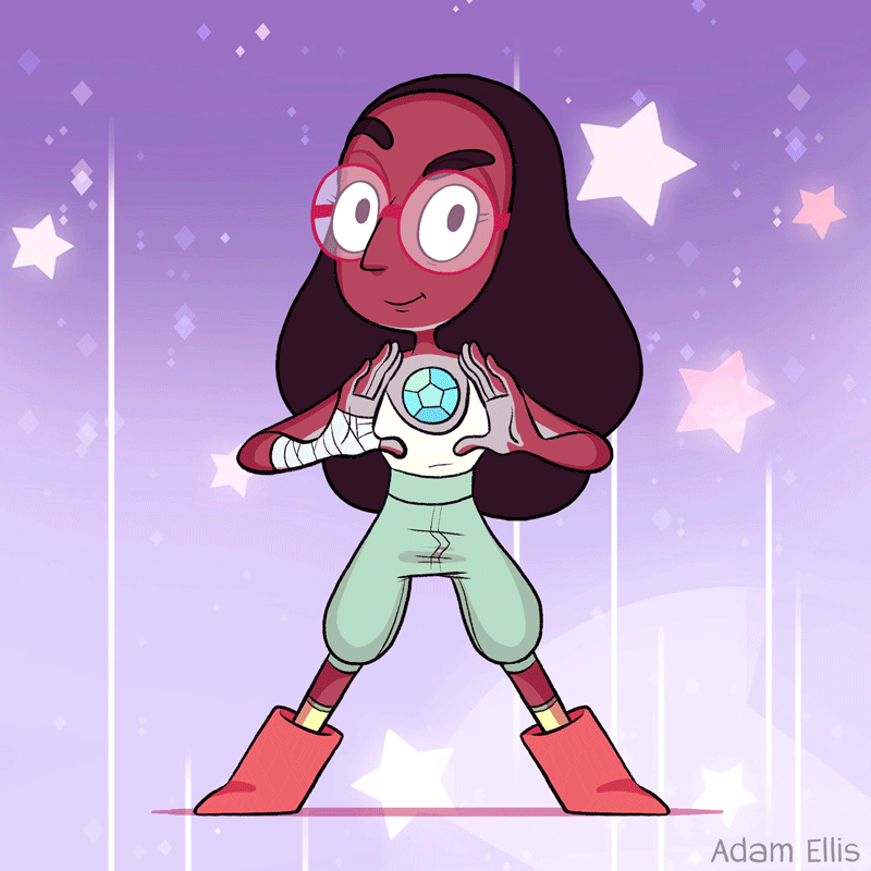 RS: If Connie were a gem, I think she would be a gem that is teal...she has the diplomatic skills of blue gem, but she also is able to take action...she would be a gem that would be between blue and green.