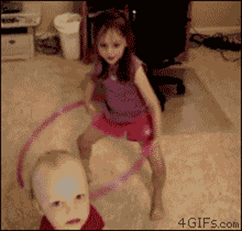 "I bet I can spin this Hula-Hoop longer than you can..." And there you go. Now they wanna Hula-Hoop for infinity. ¯\_(ツ)_/¯