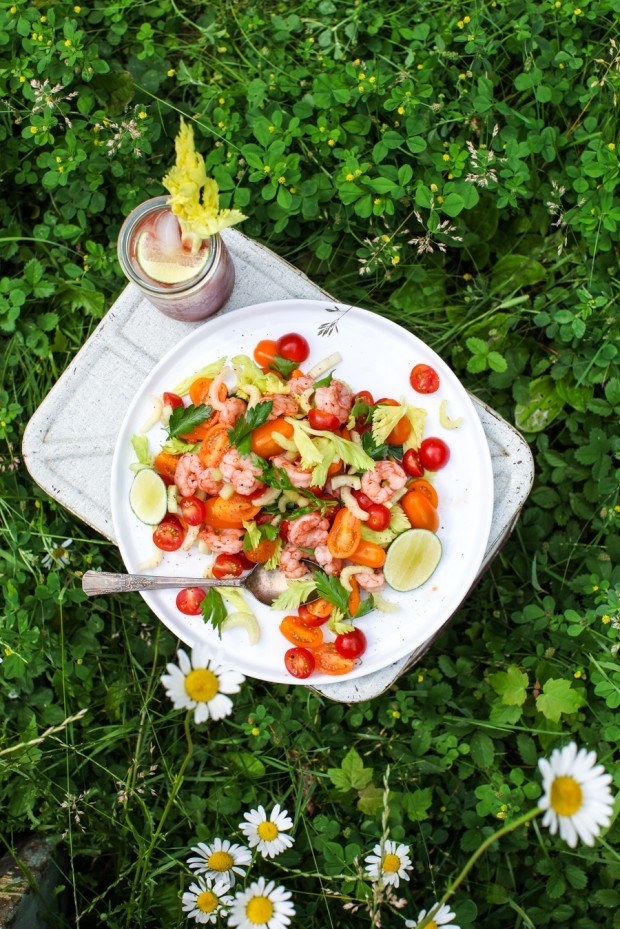 The Caeser is truly a Canadian drink. Who else would think to mix tomato juice together with clam juice (yes clam juice). But no worries if you don't have access (or desire) to clamato, you can whip up this fresh summer salad with boring old tomato juice.Recipe Here