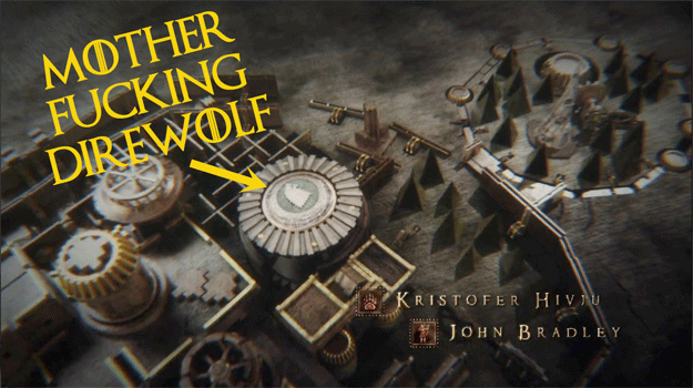 And thanks to our new King in the North, we finally saw a Direwolf back on Winterfell during the opening credits.