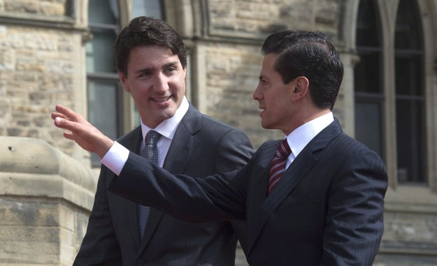 Canadian Prime Minister Justin Trudeau and Mexican President Enrique Peña Nieto are hanging out together today.