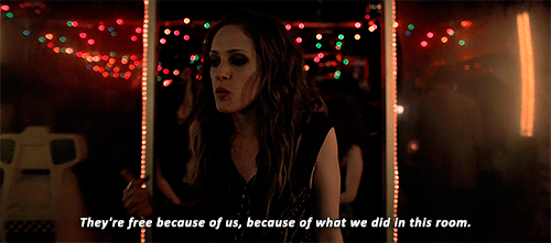 "Guys, this isn't about what we'll do tomorrow. This is about what we did. I mean, look at all these people. They're free because of us. Because of what we did in this room. We're finally awake. We're finally alive."Great speech, Darlene. But after reducing the global economy to rubble, they're not really going to go and find a suitable nine-to-five job, are they?