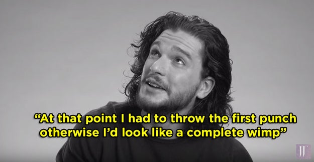 Harington explained because the guy had been sitting down the whole time, he didn't exactly realise how tall he was.