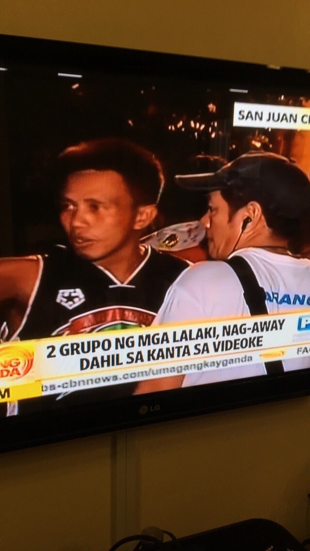 "2 groups of men fought over a song on video-karaoke."