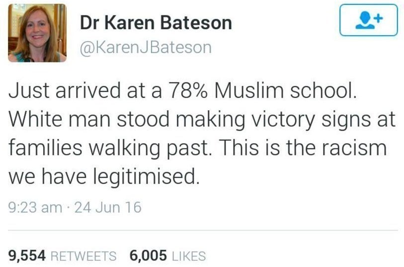 «Je viens d&#x27;arriver dans une école où 78% des élèves sont musulmans. Sur le chemin, un homme blanc y faisait des signes de victoires aux familles qui s&#x27;y rendaient. Voilà le racisme que nous avons légitimé.»
