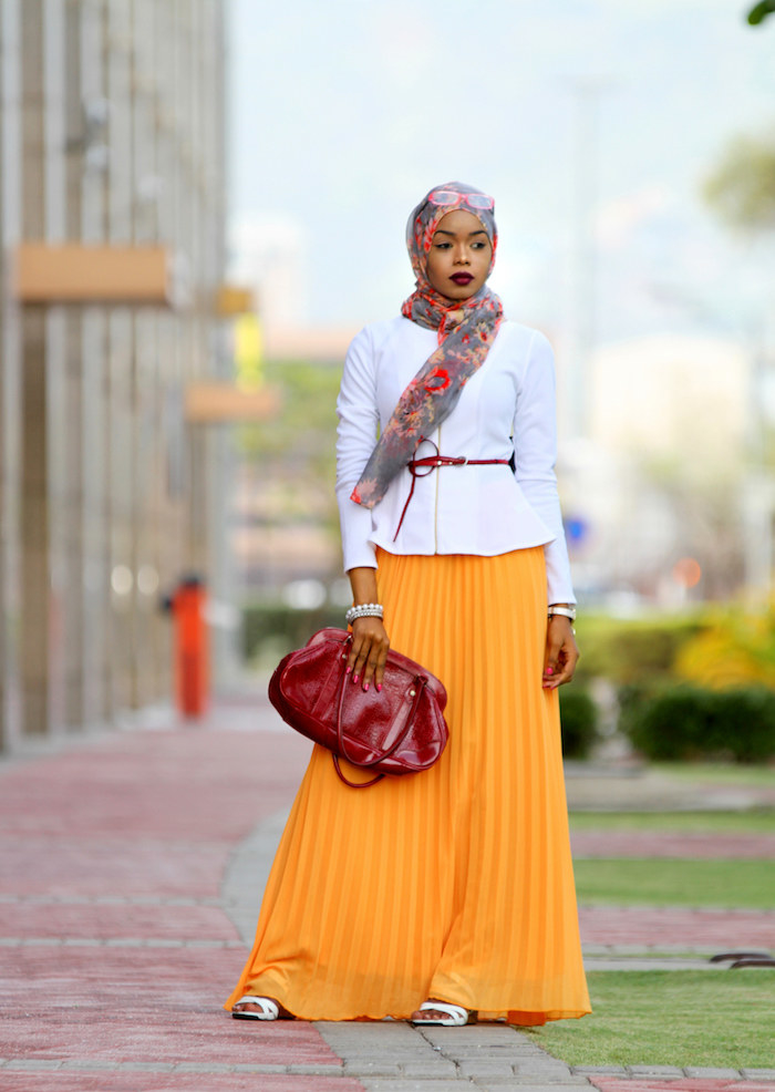 Orange shop skirt hijab