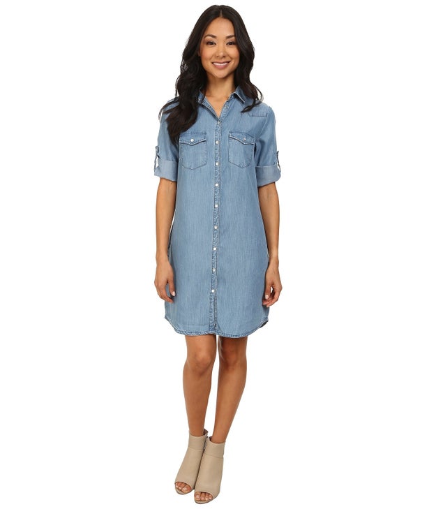 A denim button up for casual Fridays.
