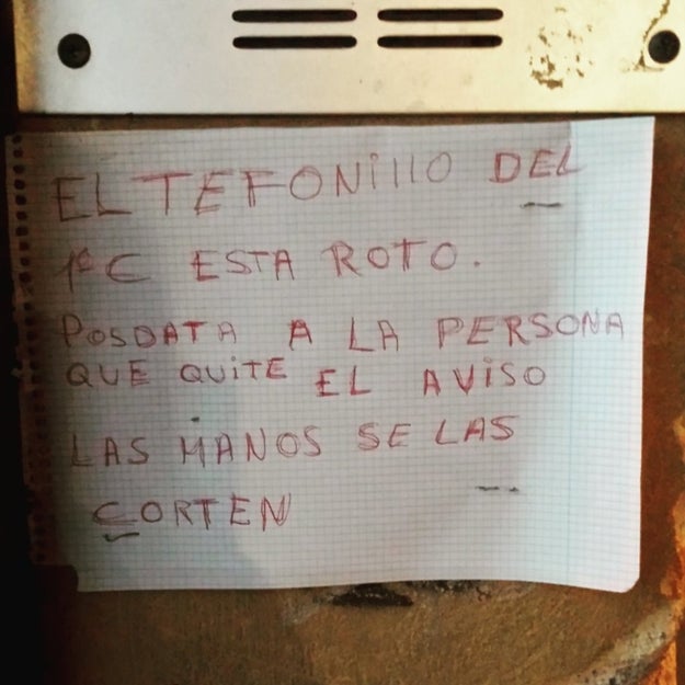 Este aviso con posdata agresiva y sin final feliz.