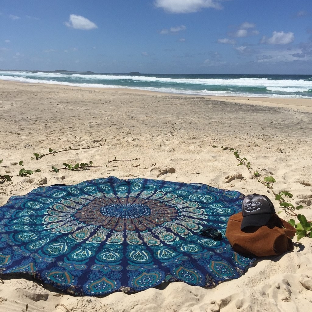 Most promising review: "Perfect size beach blanket. Sand shakes off nicely and easy to machine wash. Definitely worth the price." —Tracygvt79Get it here.