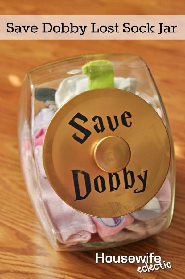 Adorable Harry Potter theme optional. When you find a lonely sock, check and see if its mate is living in the jar (and put it in the jar if not). Read more and get the 