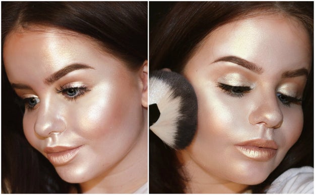 ...to contouring your entire face with the shiny stuff.