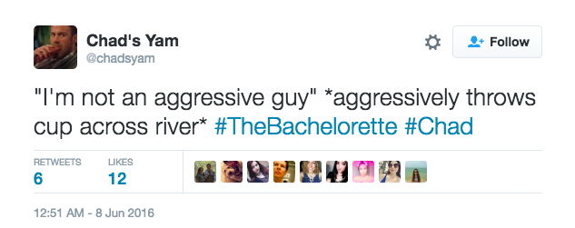Bachelorette twitter chad Bachelorette's Chad