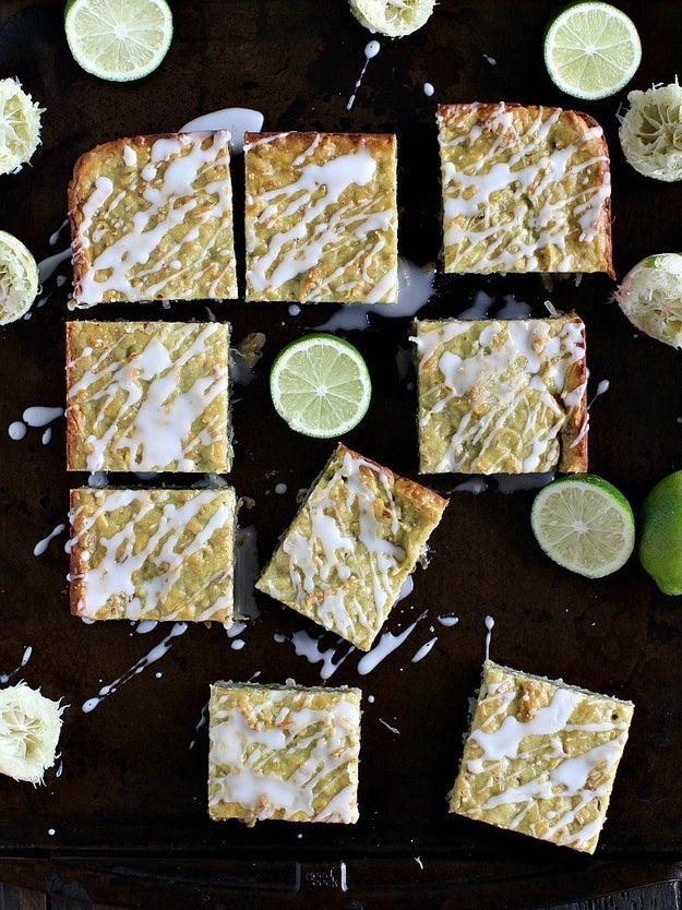 Coconut Avocado Lime Bars