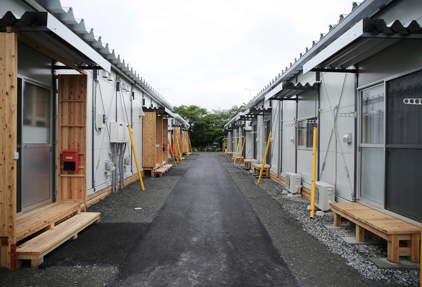 熊本地震後、初めて完成した熊本県甲佐町の仮設住宅(6月5日撮影)