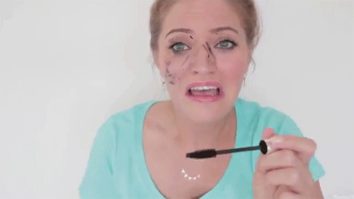 Ahh! Is that a spider? Oh. Those are just my lash marks... all over my face and glasses.