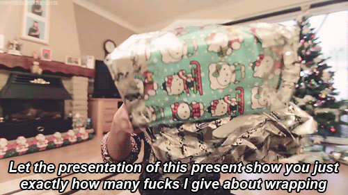 I am not good at wrapping...I think that's a skill that only moms have.
