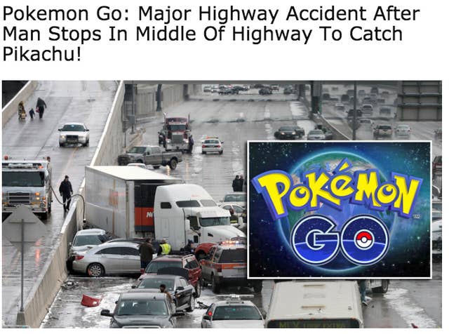 That Story About Pokemon Go Causing A Major Highway Accident Is A Hoax