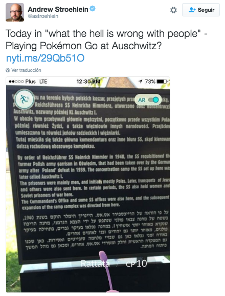 La gente comenzó a atrapar Pokémon en el memorial de Auschwitz.