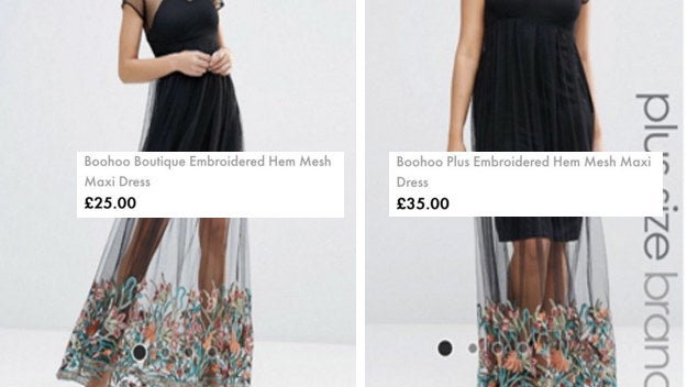 Women Are Pissed Off With Boohoo For Charging More For A Plus-Size Dress