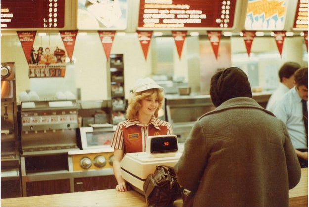 Maybe you have a photo at a familiar place, like McDonald's, in all of it's '80s glory.
